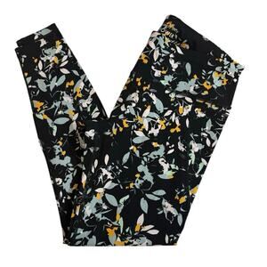 Sweaty Betty Power Leggings Full Length Black Yellow Light Teal Yellow Size 8-10